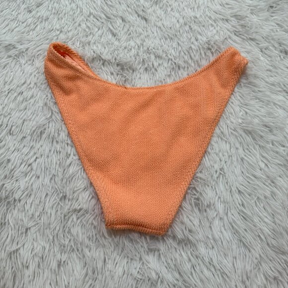 Women Xhilaration Ribbed Bikini Bottom Medium Coverage in Orange Size Medium - Picture 4 of 5